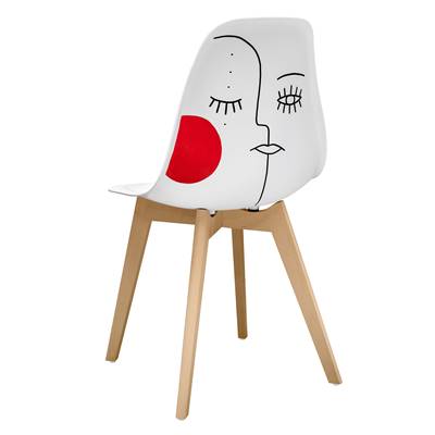 Mirage chaise scandinave d'artiste blanc