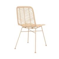 Capurgana chaise en rotin et pieds en métal beige