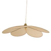 Margaux suspension pétales de fleur en tissu beige et métal doré