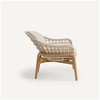 Tiria fauteuil de jardin en bois et tressage naturel