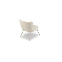 Valo fauteuil lounge bouclé écru et métal chrome