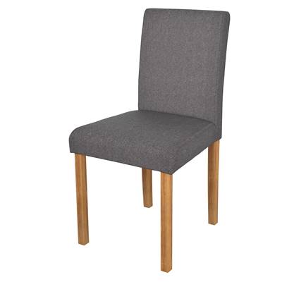 Clayton chaise en tissu gris foncé et pieds en bois d'hévéa