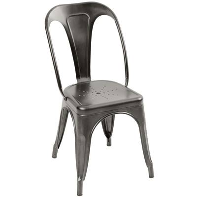 Lix chaise en métal gris foncé style industriel