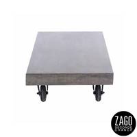Stone table basse en béton rectangulaire à roulettes