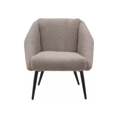 Hoto fauteuil tissu effet mohair gris foncé