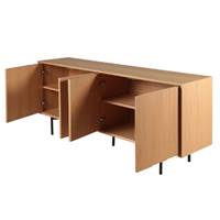 Hyma meuble bas 4 portes en chêne naturel