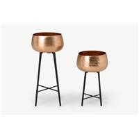 Boise lot de 2 cache-pots cuivre et noir