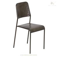 Kléo chaise métal et bois de bateau recyclé
