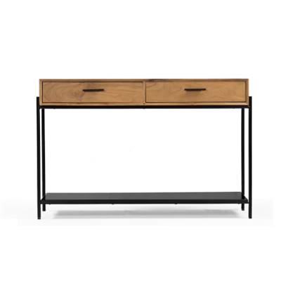 Kosi console 2 tiroirs en acacia naturel et métal