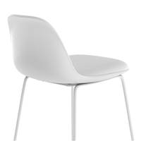 Yce chaise de bar blanche en cuir synthétique et métal H75