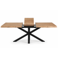 Liveo table à manger extensible 200-240 manguier bords irréguliers pieds croisés