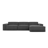 Stacele canapé d'angle droit en tissu texturé gris anthracite