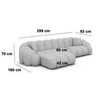 Dolban canapé d'angle gauche en tissu texturé beige