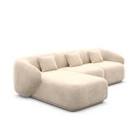 Taigano canapé d'angle gauche en velours crème