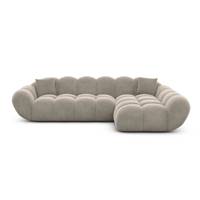 Sigono canapé d'angle droit en velours beige foncé