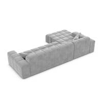 Lodce canapé d'angle gauche velours gris clair