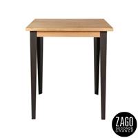 Manhattan table de bar carrée en chêne et métal H105