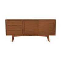 Garance buffet en teck 3 tiroirs et 2 portes coulissantes