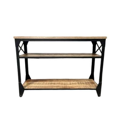 Birke console style industriel bois et métal