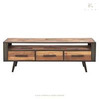 Soho meuble TV bois de bateau recycl 1 niche 3 tiroirs