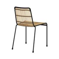 Lynette chaise en rotin et structure métal noir