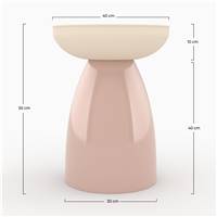 Shirel table d'appoint ronde en métal rose ø40
