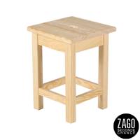 Region tabouret bas carré en pin brut motif coeur