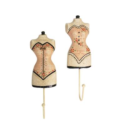 Set 2 patères 1 crochet buste