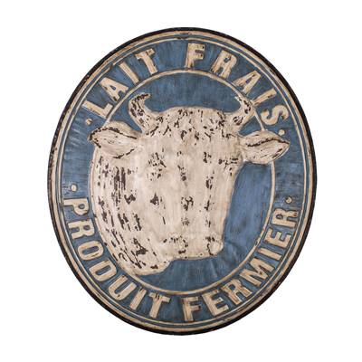 Plaque Lait frais avec vache