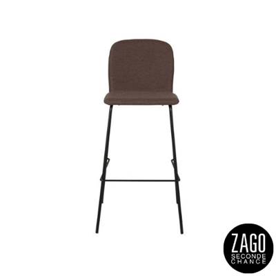 Sense chaise de bar tissu ombre et métal noir H75