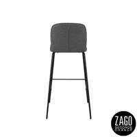 Sense chaise de bar tissu gris anthracite et métal noir H75