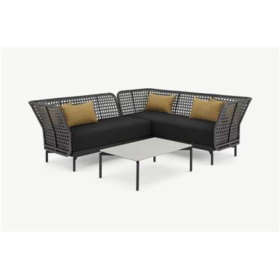 Balawa salon de jardin noir et gris