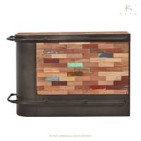 Nautical bar central angle gauche bois de bateau recycl L164cm