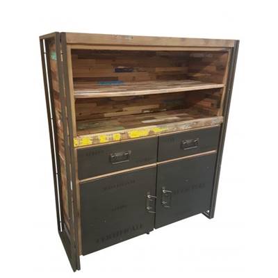 Nautical buffet haut bois de bateau recyclé 2 portes 2 tiroirs