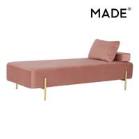 Asare banquette-lit velours rose blush