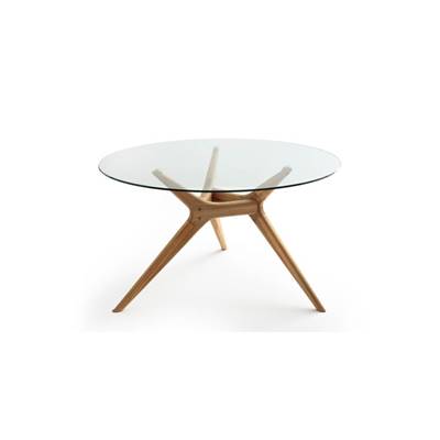 Cielomari table ronde verre et chêne