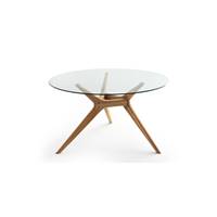 Cielomari table ronde verre et chêne
