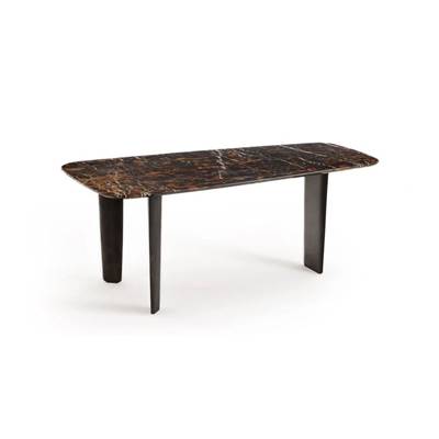 Dolmena table noire en marbre ambré