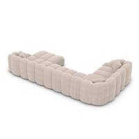 Dolban canapé panoramique angle droit tissu texturé beige