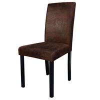 Clayton chaise en tissu polyester aspect cuir vieillit marron