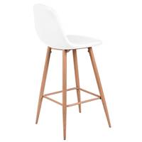 Brighter chaise de bar scandinave blanche en cuir synthétique H73