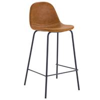 Vladi chaise de bar vintage en cuir synthétique camel H65