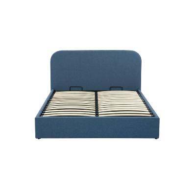 Flayat lit 140x190 avec coffre en tissu bleu