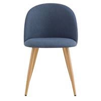 Benette chaise en tissu bleu foncé et métal effet bois