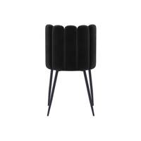 Lisboa chaise en velours noir et métal noir