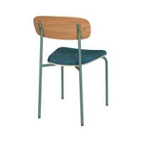 Taxa chaise en bois clair et tissu bleu