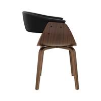 Bent chaise en bois et PU noir