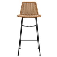 Cassita chaise de bar en résine tressée marron H76