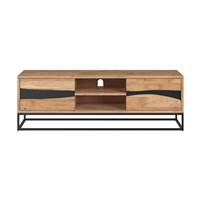 Zen meuble TV en bois d'acacia massif et métal