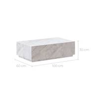 Isabella table basse rectangulaire en marbre blanc